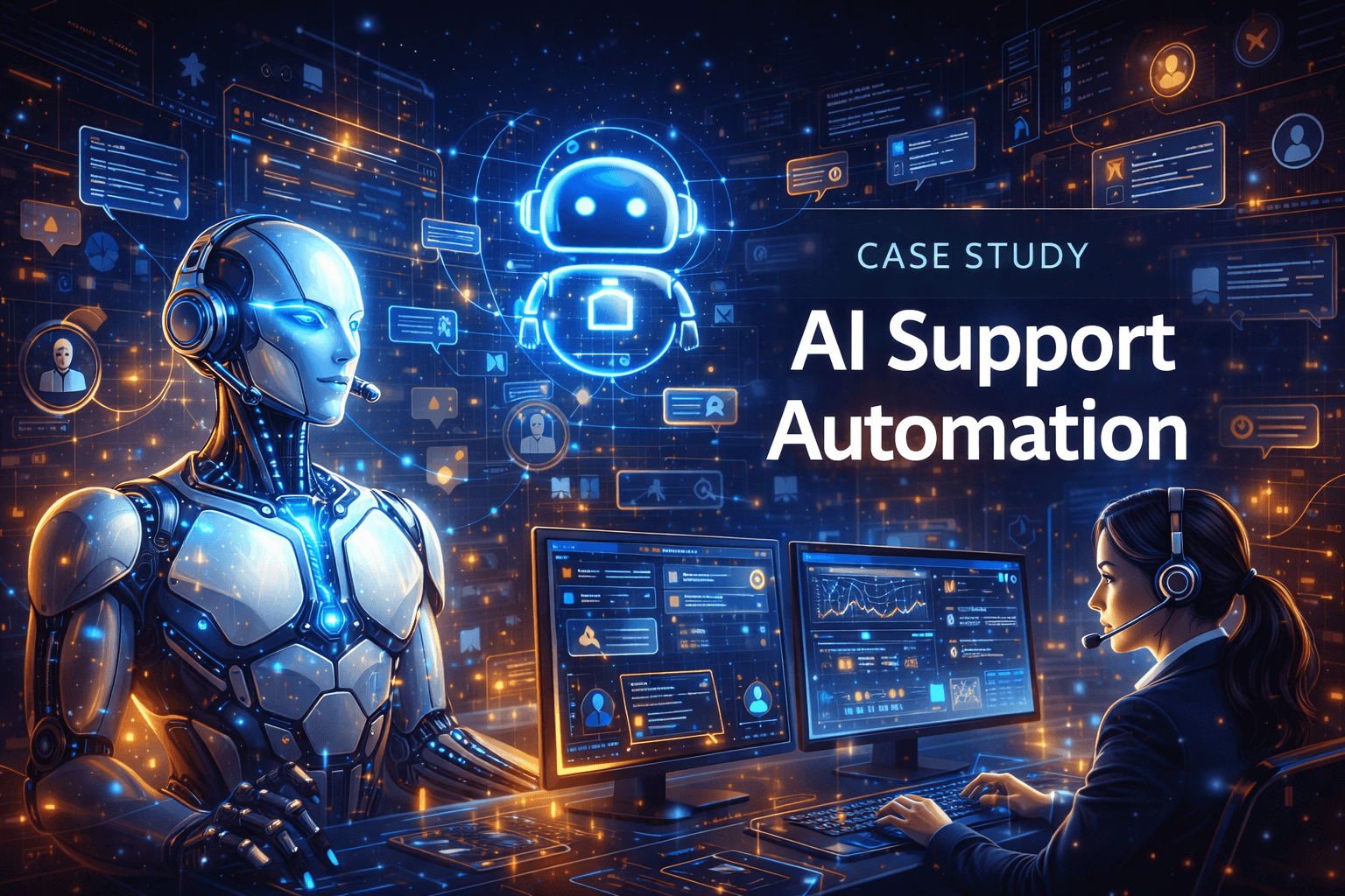 AI support automation workflow dashboard