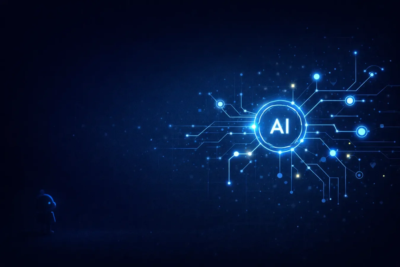 Illustration of connected AI and workflow components